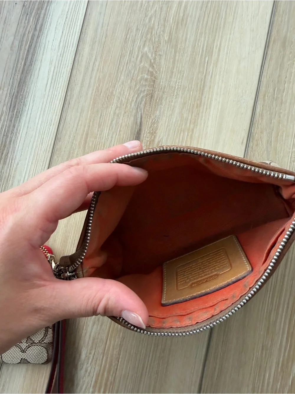 Coach Vintage Signature Canvas Wristlet Pouch